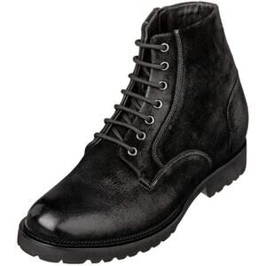 CALTO K24401 3" INVISIBLE‎ LIFT SUEDE LEATHER BLACK BOOTS SIZE 8 NWOB